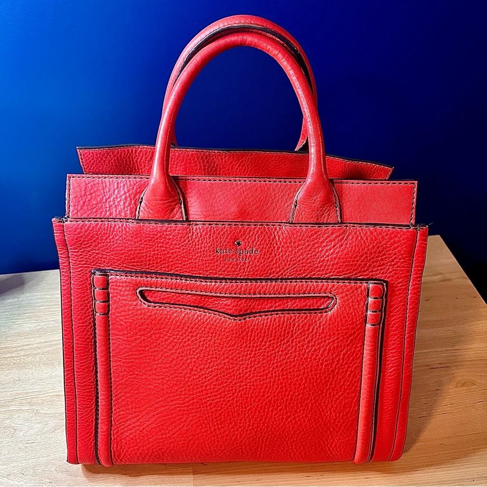 Kate Spade New York Claremont Drive Marcella Leather Tote Red ❤️‍🔥❤️‍🔥